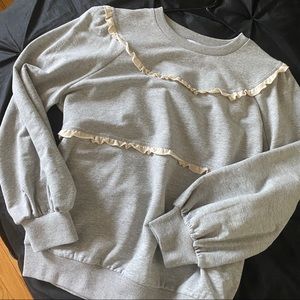 NWT Ruby & Jenna Ruffle Detail Sweatshirt